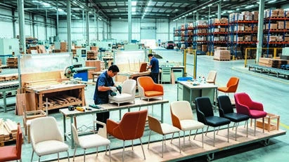 Chair assembly area from the Yinghuang company catalogue